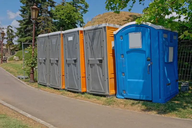 Portable Restroom Rentals Temporary toilets cabins wc in city park summer festival