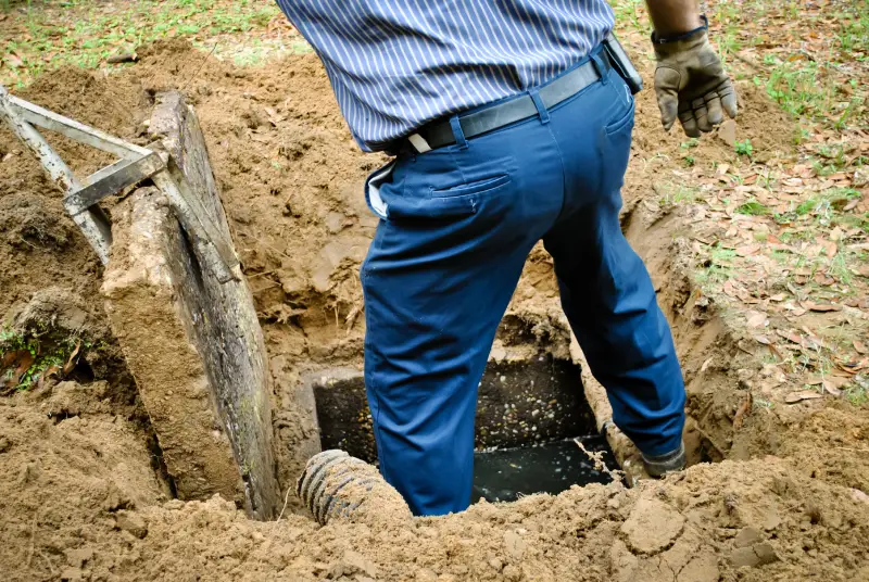 Repair Solutions Opening the septic tank